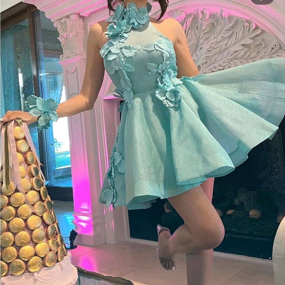Zimmermann Aqua Floral Dress